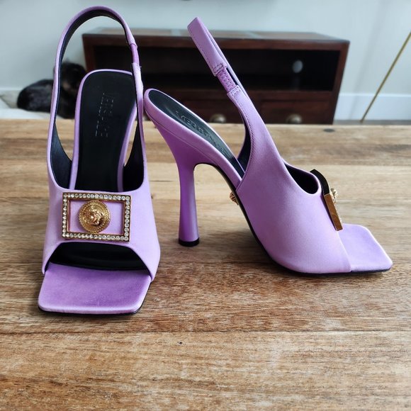 Versace Shoes - Versace Satin Slingback Sandals - Size 41